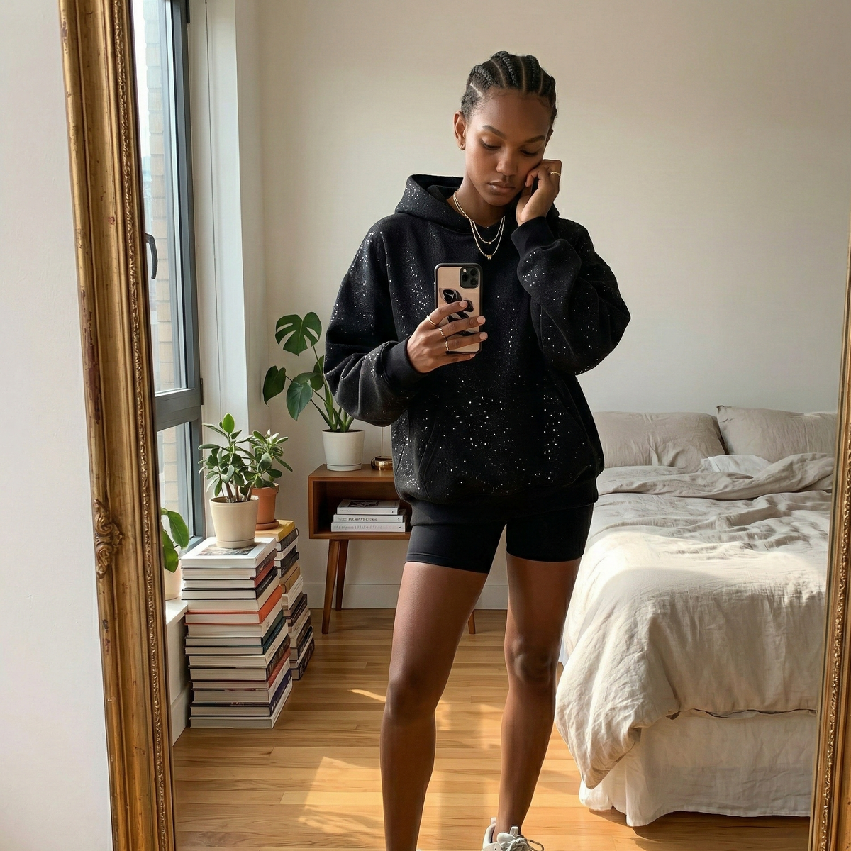 Sichere dir heute 70 % Rabatt – Lovaana Original Schwarzer Hoodie 💕