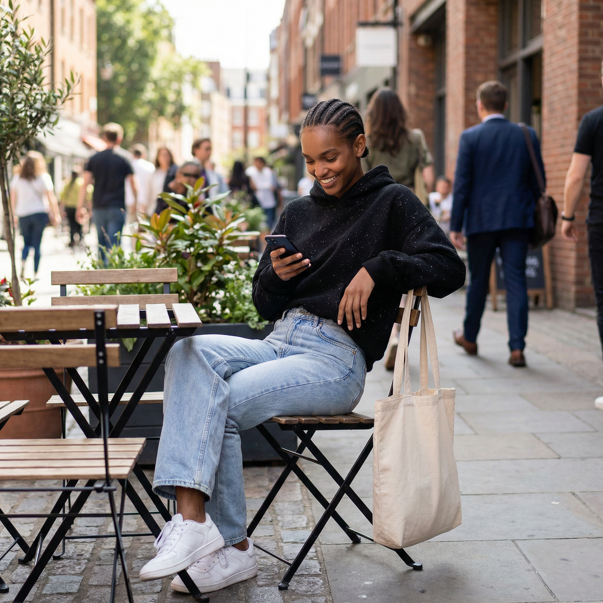 Sichere dir heute 70 % Rabatt – Lovaana Original Schwarzer Hoodie 💕
