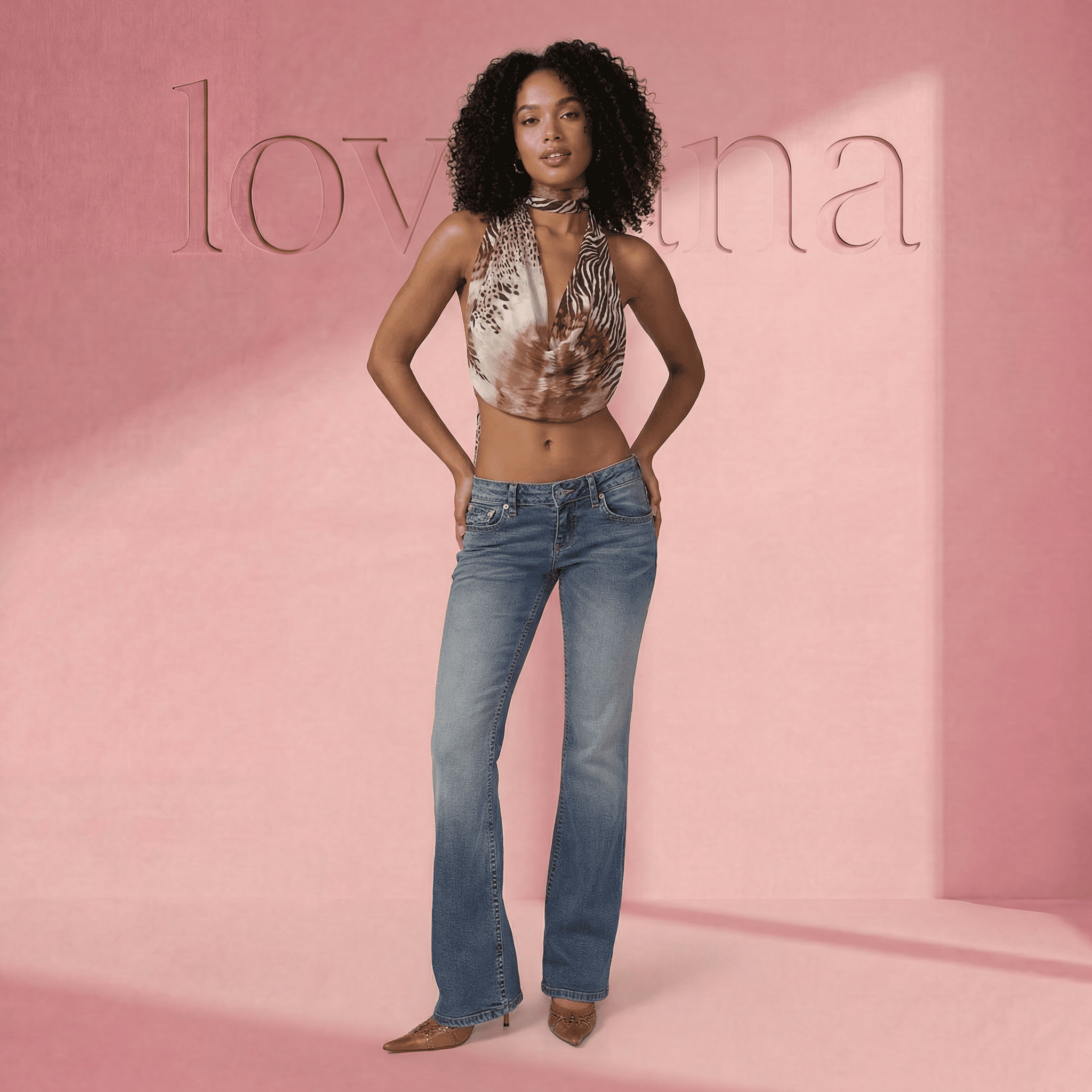 Sichern Sie sich 50 % Rabatt auf die Lovaana Rise Flare Jeans